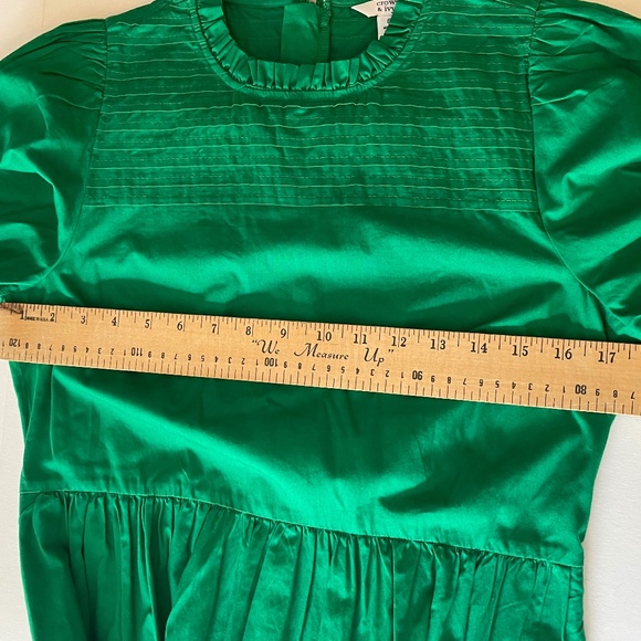 Crown & Ivy NWT green eyelet hem midi  dress Size 6 - Picture 8 of 12
